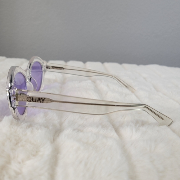 QUAY // ltd ed kylie jenner retro-chic clear frame lavender lens sunglasses main image 9